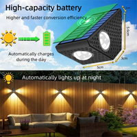 Outdoor Photecell 3 Led Solar Decorative Wall Light for Fence Pathway Patio