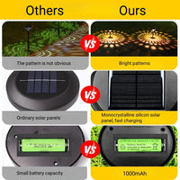 Bright Solar Projector Pathway Lights 2 Lighting Modes LED Outdoor IP67 Waterproof Solar Powered Garden Lights for Backyard Lawn