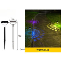 Bright Solar Projector Pathway Lights 2 Lighting Modes LED Outdoor IP67 Waterproof Solar Powered Garden Lights for Backyard Lawn