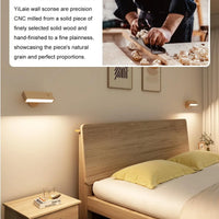 2Pcs Wireless Wood Wall Light | Rechargeable, Magnetic & Dimmable